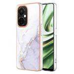 For OnePlus Nord CE 3 5G Electroplating Marble Dual-side IMD Phone Case(White 006)