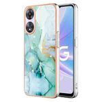 For OPPO A78/A58 Electroplating Marble Dual-side IMD Phone Case(Green 003)