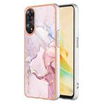 For OPPO Reno8 T 4G Electroplating Marble Dual-side IMD Phone Case(Rose Gold 005)