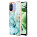 For Xiaomi Redmi 12C/11A 4G Global Electroplating Marble Dual-side IMD Phone Case(Green 003)