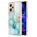 For Xiaomi Redmi Note 12 Pro+ 5G Global Electroplating Marble Dual-side IMD Phone Case(Green 003)