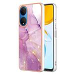 For Honor X7 Electroplating Marble Dual-side IMD Phone Case(Purple 001)