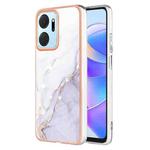 For Honor X7a Electroplating Marble Dual-side IMD Phone Case(White 006)