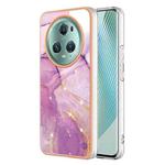 For Honor X9a/Magic5 Lite Electroplating Marble Dual-side IMD Phone Case(Purple 001)