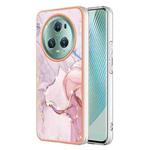 For Honor X9a/Magic5 Lite Electroplating Marble Dual-side IMD Phone Case(Rose Gold 005)