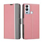 For Infinix Hot 12i Twill Texture Side Buckle Leather Phone Case(Pink)