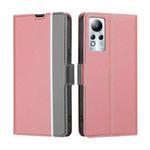 For Infinix Note 11 Twill Texture Side Buckle Leather Phone Case(Pink)