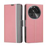For OPPO Find X6 5G Twill Texture Side Buckle Leather Phone Case(Pink)