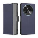 For OPPO Find X6 5G Twill Texture Side Buckle Leather Phone Case(Blue)