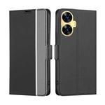 For Realme C55 4G Twill Texture Side Buckle Leather Phone Case(Black)