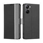 For Realme V30 5G / V30T Twill Texture Side Buckle Leather Phone Case(Black)