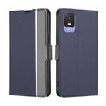 For TCL 403 Twill Texture Side Buckle Leather Phone Case(Blue)