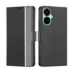 For Tecno Camon 19 / 19 Pro Twill Texture Side Buckle Leather Phone Case(Black)