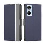 For Tecno Pop 6 Pro Twill Texture Side Buckle Leather Phone Case(Blue)