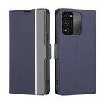 For Tecno Spark 8C Twill Texture Side Buckle Leather Phone Case(Blue)