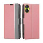 For Tecno Spark 9 Pro Twill Texture Side Buckle Leather Phone Case(Pink)