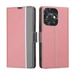 For Tecno Spark 10C Twill Texture Side Buckle Leather Phone Case(Pink)