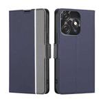 For Tecno Spark 10C Twill Texture Side Buckle Leather Phone Case(Blue)