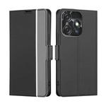 For Tecno Spark 10C Twill Texture Side Buckle Leather Phone Case(Black)