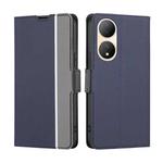 For vivo Y100 5G Twill Texture Side Buckle Leather Phone Case(Blue)