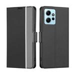For Xiaomi Redmi Note 12 4G Global Twill Texture Side Buckle Leather Phone Case(Black)