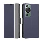 For Huawei P60 / P60 Pro Twill Texture Side Buckle Leather Phone Case(Blue)