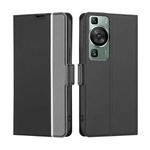 For Huawei P60 / P60 Pro Twill Texture Side Buckle Leather Phone Case(Black)