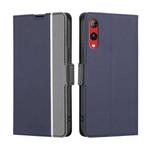 For Rakuten Hand 4G Twill Texture Side Buckle Leather Phone Case(Blue)
