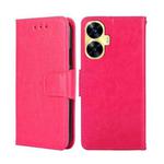 For Realme C55 4G Crystal Texture Leather Phone Case(Rose Red)