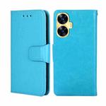 For Realme C55 4G Crystal Texture Leather Phone Case(Sky Blue)