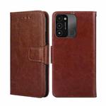 For Tecno Spark 8C Crystal Texture Leather Phone Case(Brown)