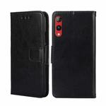 For Rakuten Hand 4G Crystal Texture Leather Phone Case(Black)