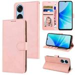 For OPPO A17 Global / A17k Fantasy Skin-feel Calfskin Texture Leather Phone Case(Pink)