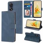 For OPPO Reno8 T 4G Global Fantasy Skin-feel Calfskin Texture Leather Phone Case(Blue)