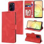 For Realme 10 4G Fantasy Skin-feel Calfskin Texture Leather Phone Case(Red)