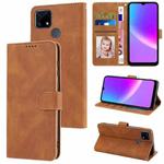 For Realme C25 / C15 / C12 Fantasy Skin-feel Calfskin Texture Leather Phone Case(Brown)
