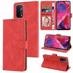 For OPPO  A54 5G / A74 5G / A93 5G / OnePlus Nord N200 5G Fantasy Skin-feel Calfskin Texture Leather Phone Case(Red)