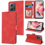 For Xiaomi Redmi Note 12 4G Global Fantasy Skin-feel Calfskin Texture Leather Phone Case(Red)