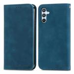 For Samsung Galaxy A54 5G Retro Skin Feel Magnetic Leather Phone Case(Blue)