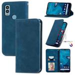 For Kyocera Android One S10 Retro Skin Feel Magnetic Leather Phone Case(Blue)