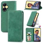 For Realme C55 Retro Skin Feel Magnetic Leather Phone Case(Green)