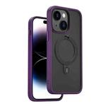 For iPhone 14 WIWU ZMM-010 TPU+PC Lithium Alloy Bracket Magsafe Phone Case(Purple)