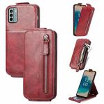 For Nokia G22 Zipper Wallet Vertical Flip Leather Phone Case(Red)