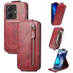 For vivo T1 Zipper Wallet Vertical Flip Leather Phone Case(Red)