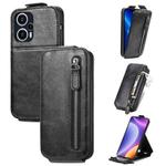 For Xiaomi Redmi Note 12 Turbo Zipper Wallet Vertical Flip Leather Phone Case(Black)