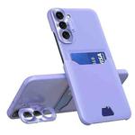 For Samsung Galaxy S22 5G Pure Color Invisible Lens Holder Phone Case(Purple)