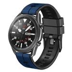20mm Universal Vertical Line Two-Color Silicone Watch Band(Dark Blue+Black)