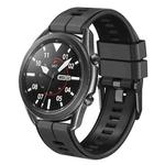 22mm Universal Vertical Line Two-Color Silicone Watch Band(Carbon Gray+Black)