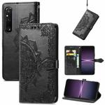For Sony Xperia 1 IV Mandala Flower Embossed Leather Phone Case(Black)