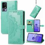 For TCL 40R Mandala Flower Embossed Leather Phone Case(Green)